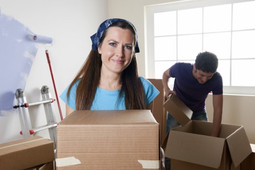 Organized storage space with furniture and equipment in Merton