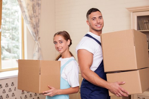 Boxes and furniture prepared for long-term storage in Merton